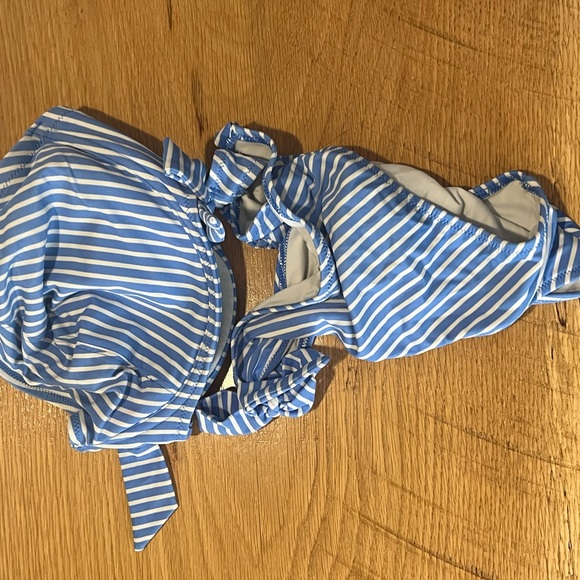 Freya Underwire Racerback Bikini Striped size 34k and matching bottom size L - Picture 3 of 7